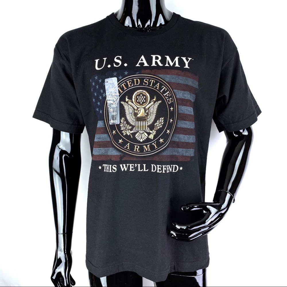US Army men’s large black t-shirt NWT